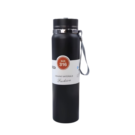 Work Well Stainless Desk Bottle (Black)