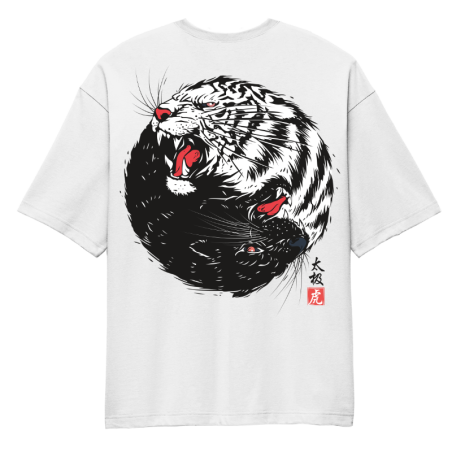 Black And White Tiger Oversized T-Shirt