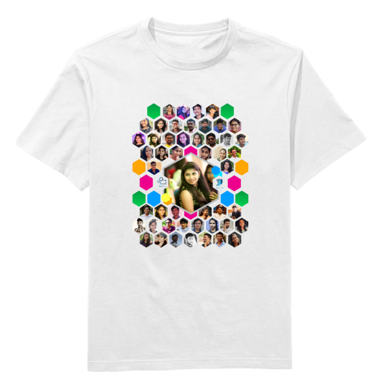 Zig Zag Hexagon Model Round Neck T-Shirt