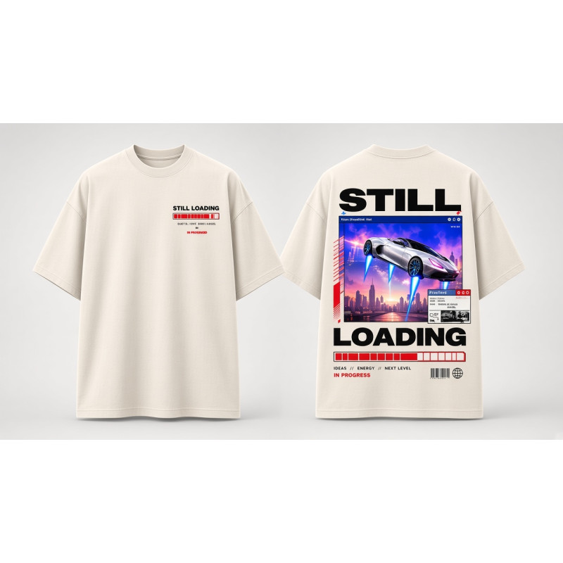 Still Loading Oversized T-Shirt Off-White - Front and Back