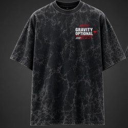 Gravity Optional Oversized T-Shirt Acid-Wash Charcoal - Front