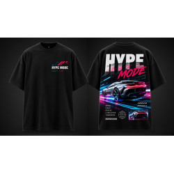 Hype Mode Oversized T-Shirt Black - Front and Back