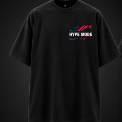 Hype Mode Oversized T-Shirt Black - Front