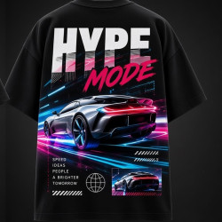 Hype Mode Oversized T-Shirt Black - Back