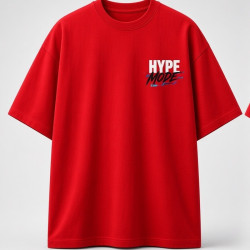 Hype Mode Oversized T-Shirt Red - Front