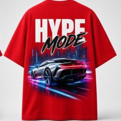 Hype Mode Oversized T-Shirt Red - Back